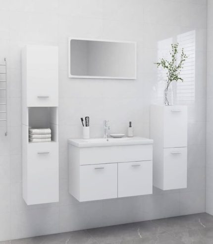Oymak Beyaz Banyo Dolabı Set